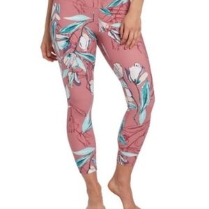 CALIA by Carrie Underwood Pink Floral Leggings with Pocket Women's Large